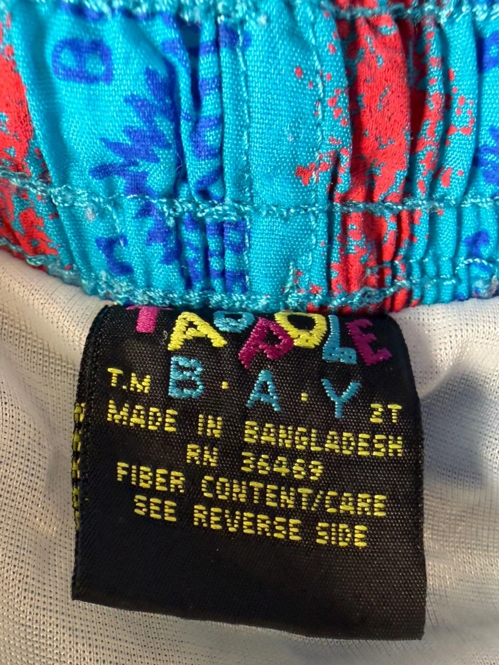 VTG Tadpole 80s Swim Trunks‎ Shorts Geometric AOP What a Blast! 2T